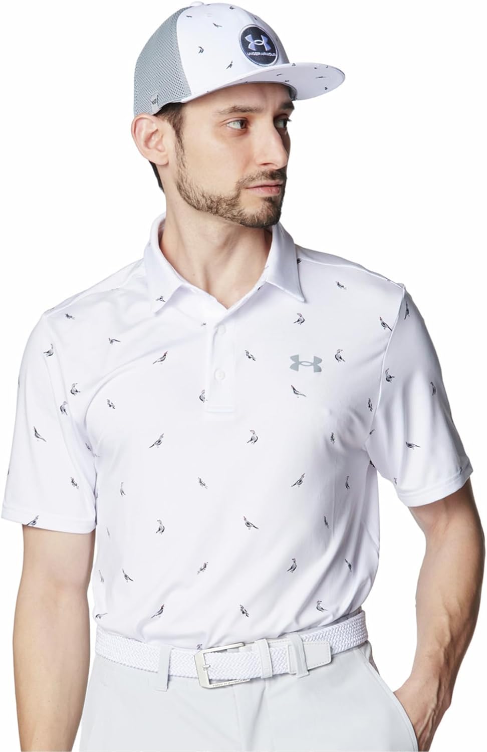 

Мужская поло-рубашка для гольфа UNDER ARMOUR UA Playoffs 3.0 с принтом Bridgestone Golf, белый