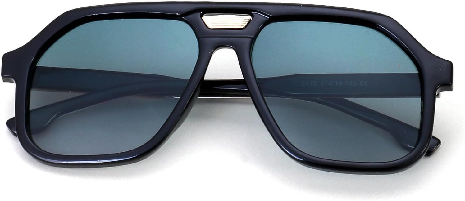 

Модные квадратные солнцезащитные очки для женщин, винтажные солнцезащитные очки с двойным градиентом для мужчин, солнцезащитные очки-пилот для активного отдыха с защитой от УФ-излучения mincl, Black Green