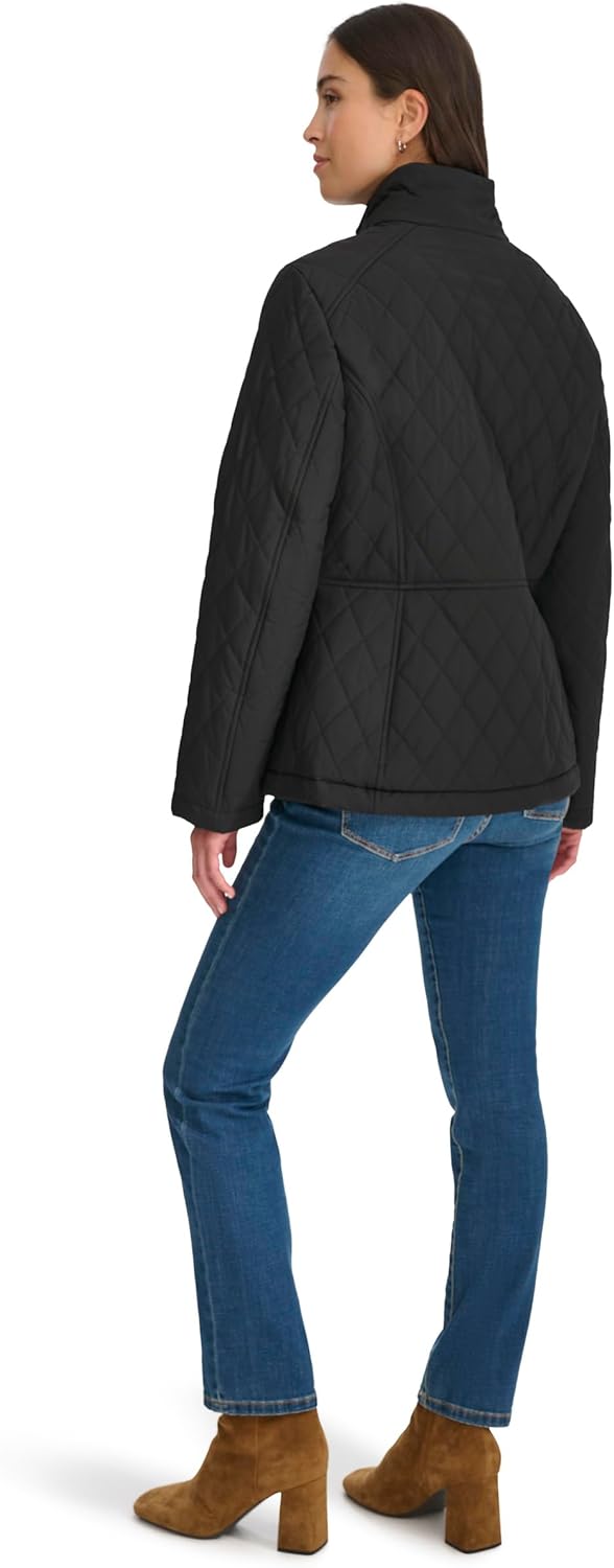 Женская стеганая куртка Tommy Hilfiger с латунной фурнитурой в стиле амбар, Black — фото 4