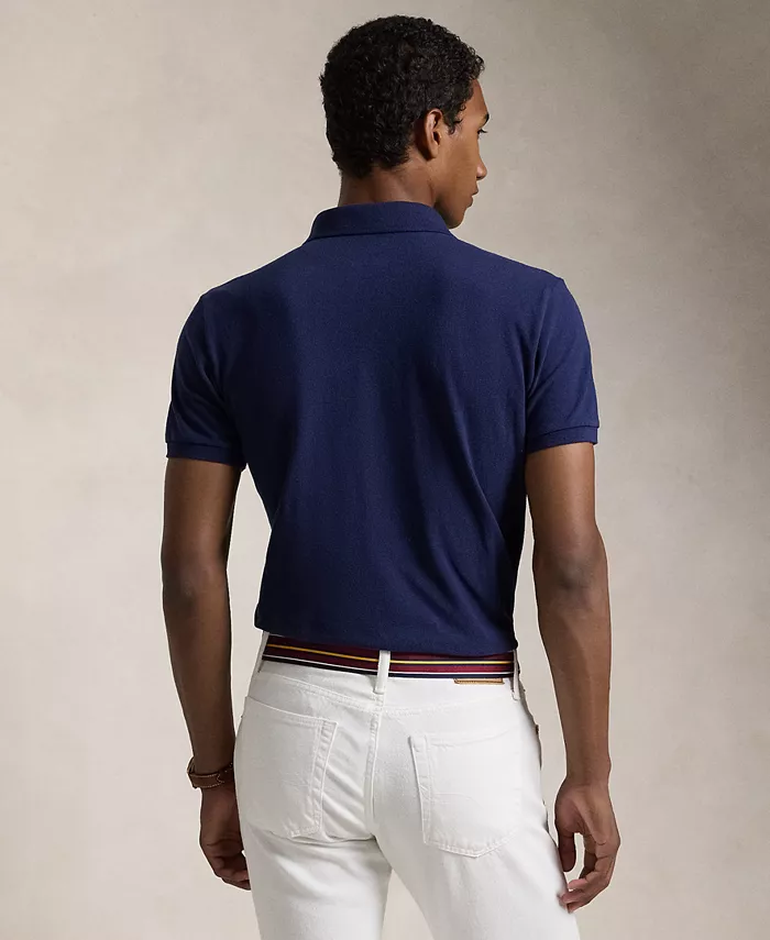 Мужская поло Big Pony Custom Slim Fit с сетчатой тканью Polo Ralph Lauren, синий — фото 2