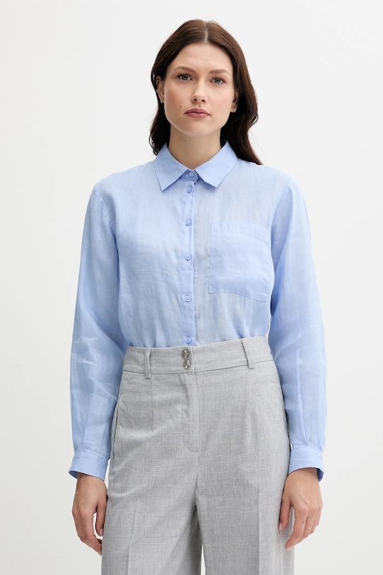 

Льняная рубашка Sisley, синий