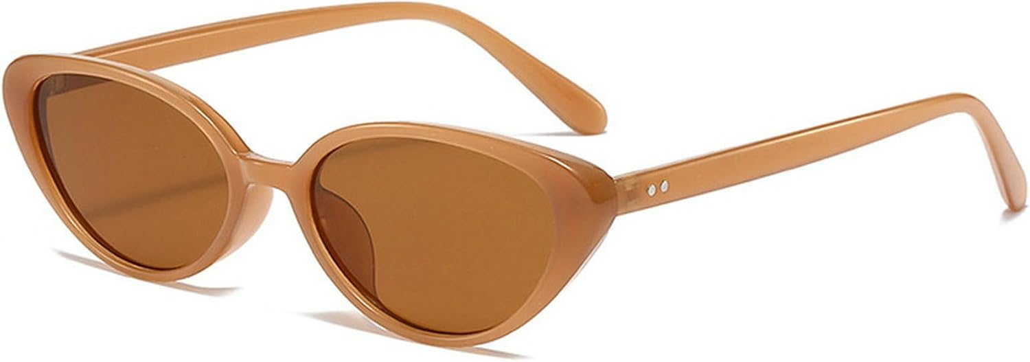 

Сексуальные солнцезащитные очки «кошачий глаз» для женщин, 2025 год, роскошные винтажные овальные солнцезащитные очки для активного отдыха, модные очки для путешествий mincl, Brown