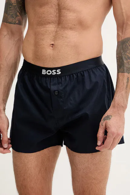 Боксеры хлопковые 2P Boxer Shorts EW 2 шт BOSS, темно-синий — фото 2
