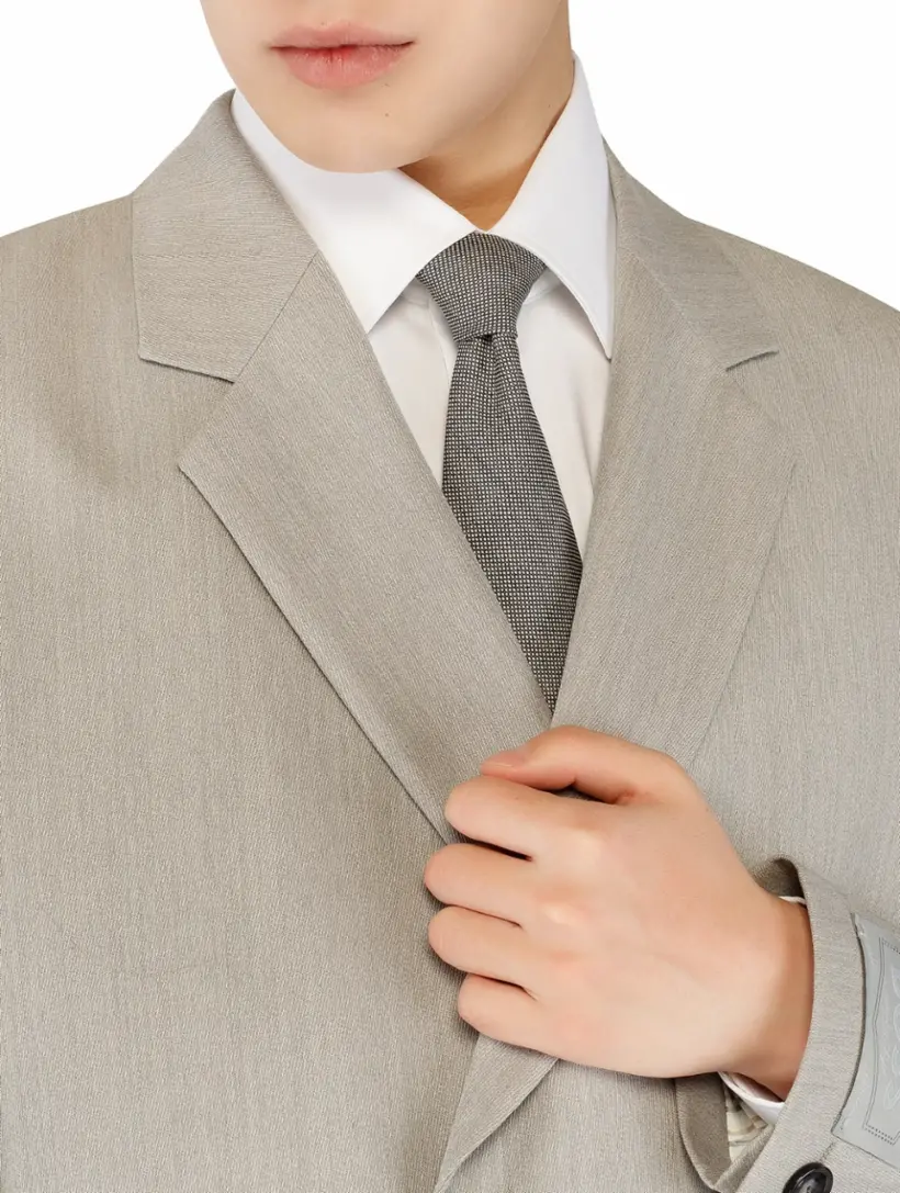 

Шерстяной галстук с узором BOSS, серый