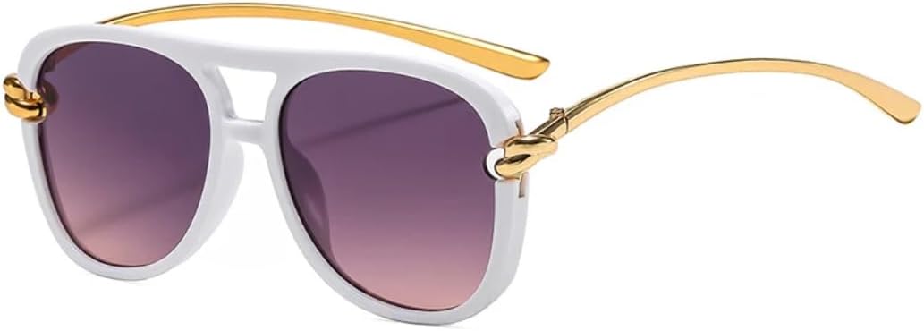 

Винтажные женские солнцезащитные очки с двойной перемычкой, модные градиентные солнцезащитные очки UV400, трендовые мужские солнцезащитные очки TVTBBVV, White Gray Pink