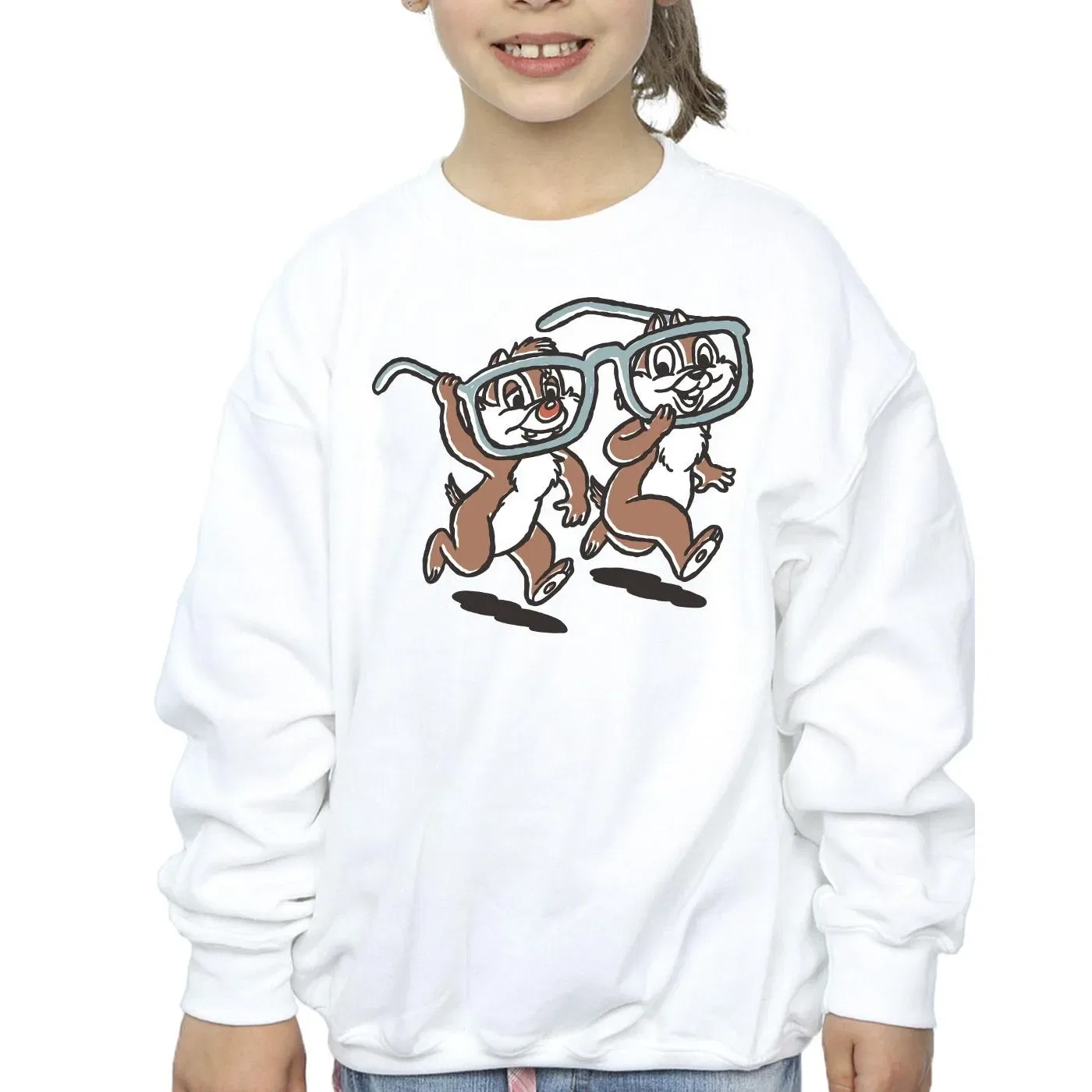 Свитшот детский с принтом Chip 'n Dale Disney, белый — фото 3