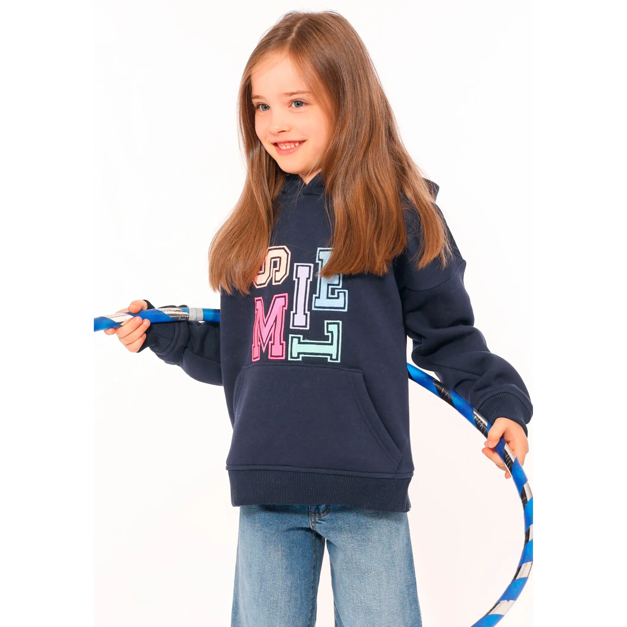 

Толстовка Zwillingsherz «Smile» Kids «с надписью для девочек, цвет marine