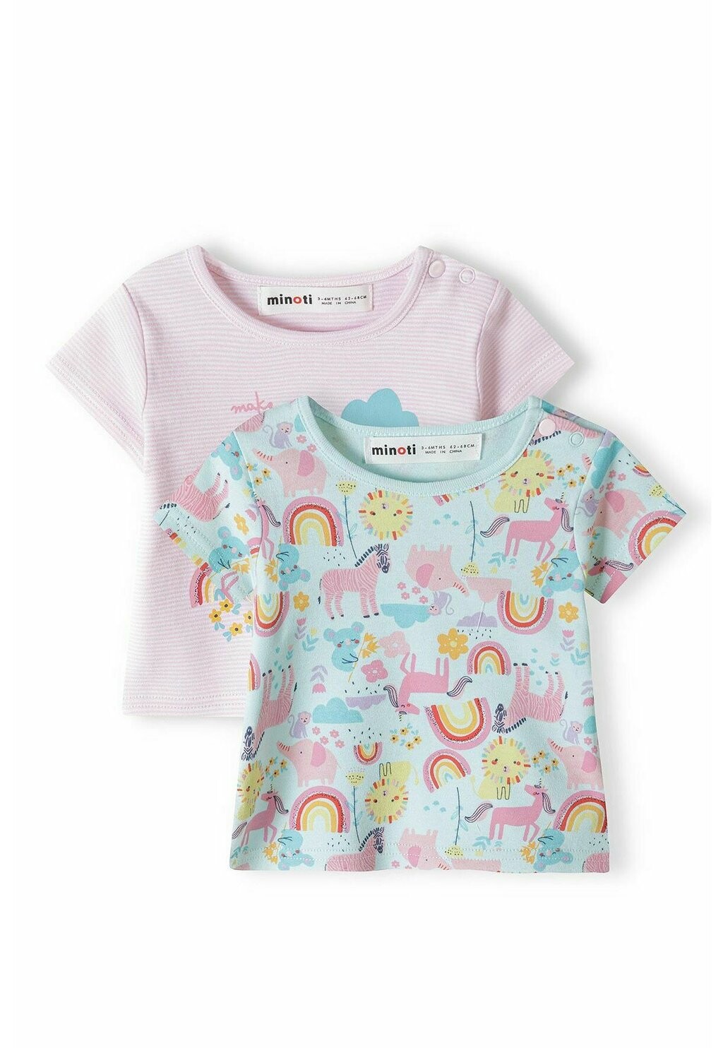 Футболка с принтом 2 PACK MINOTI, цвет teal light pink