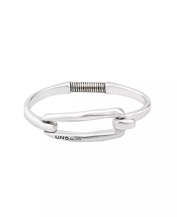 

Жесткий металлический браслет с покрытием из стерлингового серебра и 18-каратного золота Unode50, silver