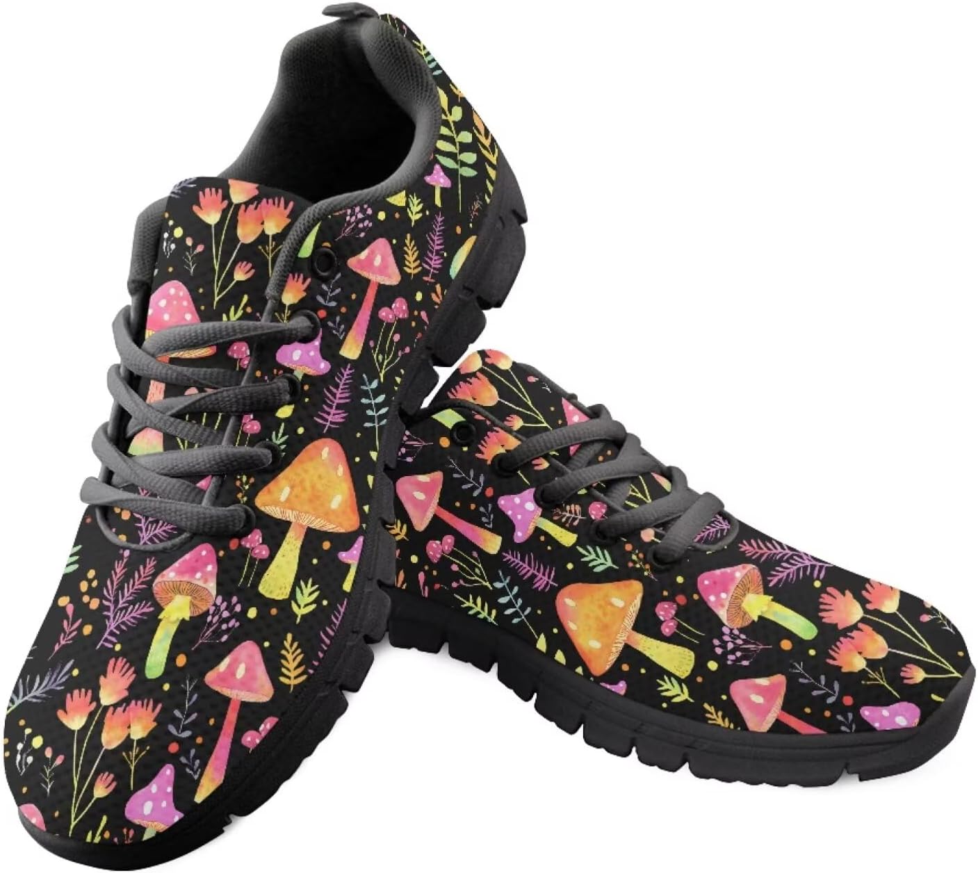 

Кроссовки с флагом США для прогулок, кеды на 4 июля, повседневные беговые кроссовки для Дня независимости Getelinseng, Rainbow Mushroom Print