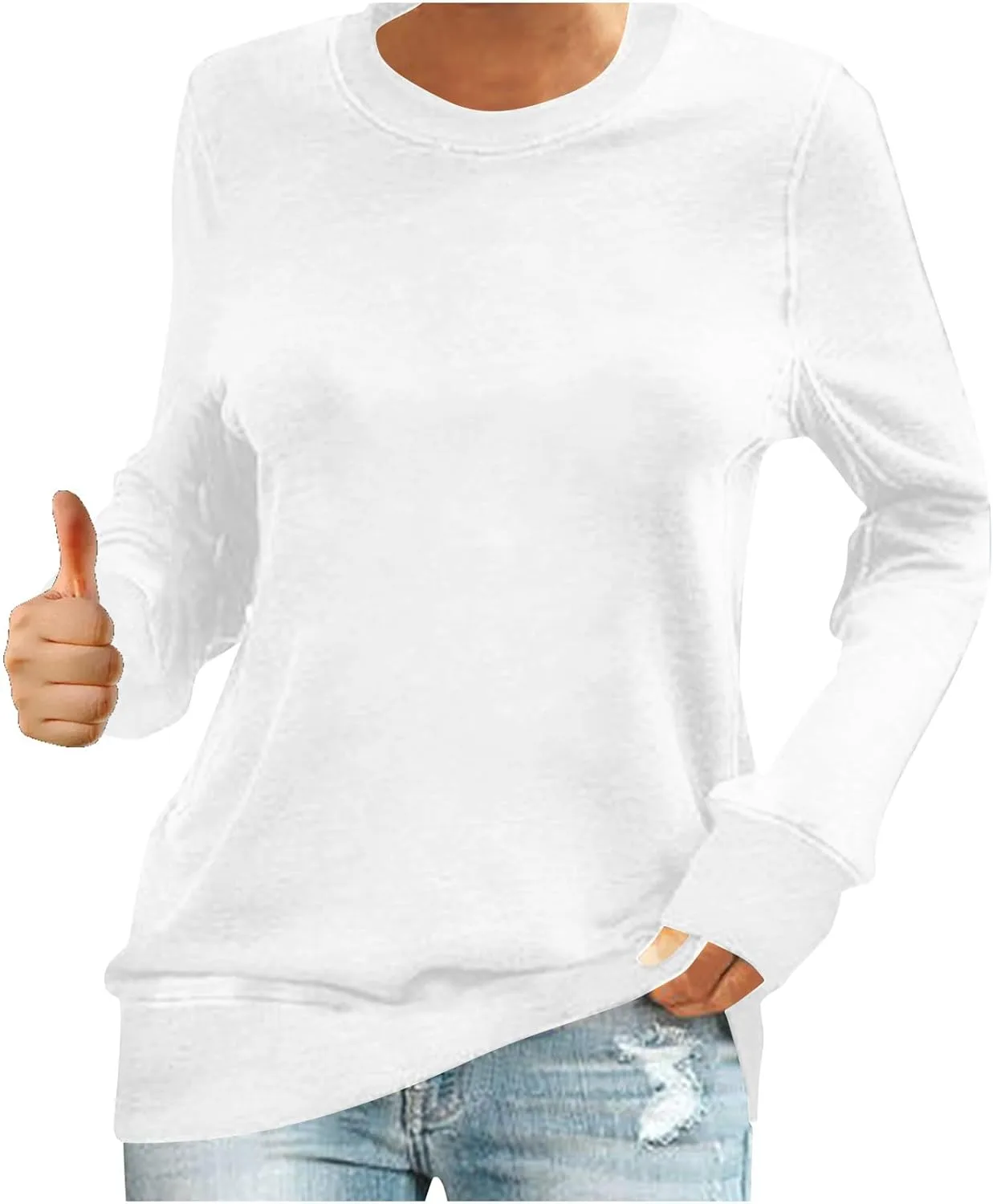 

Mzkdieey женский оверсайз свитшот с длинным рукавом и круглым вырезом