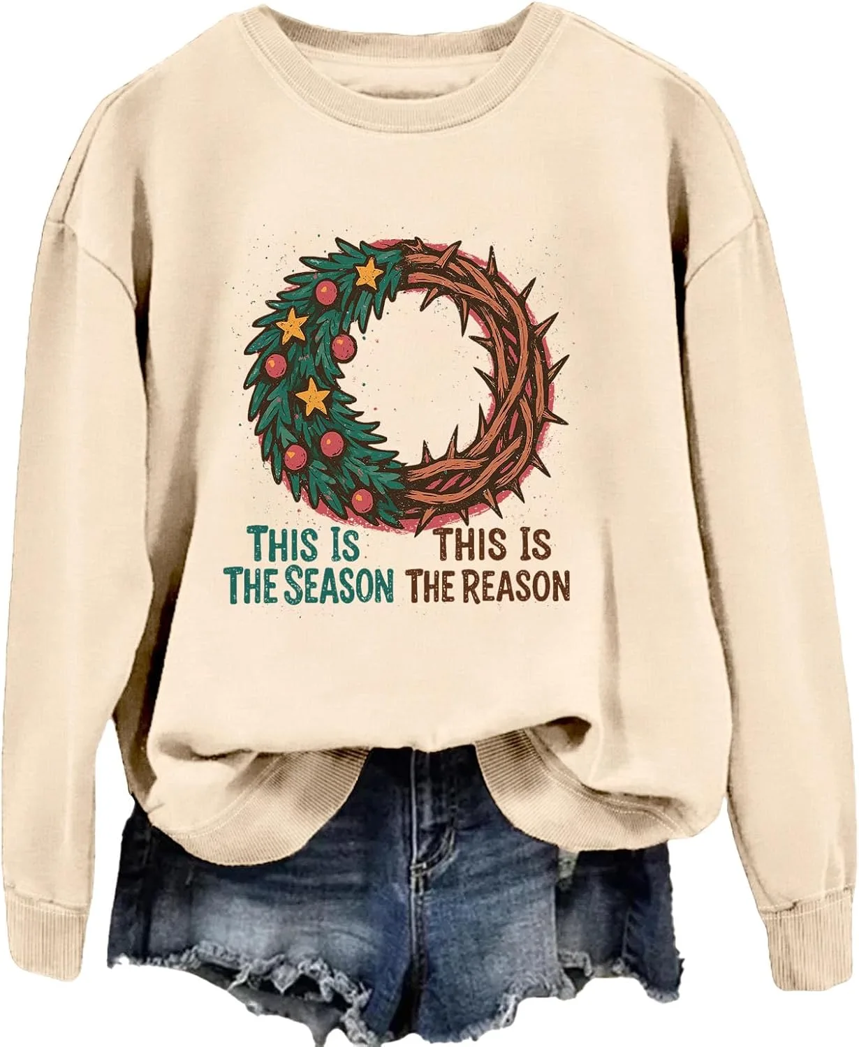 

Свитшот "This Is The Season" с рождественским венком LNDOCAI