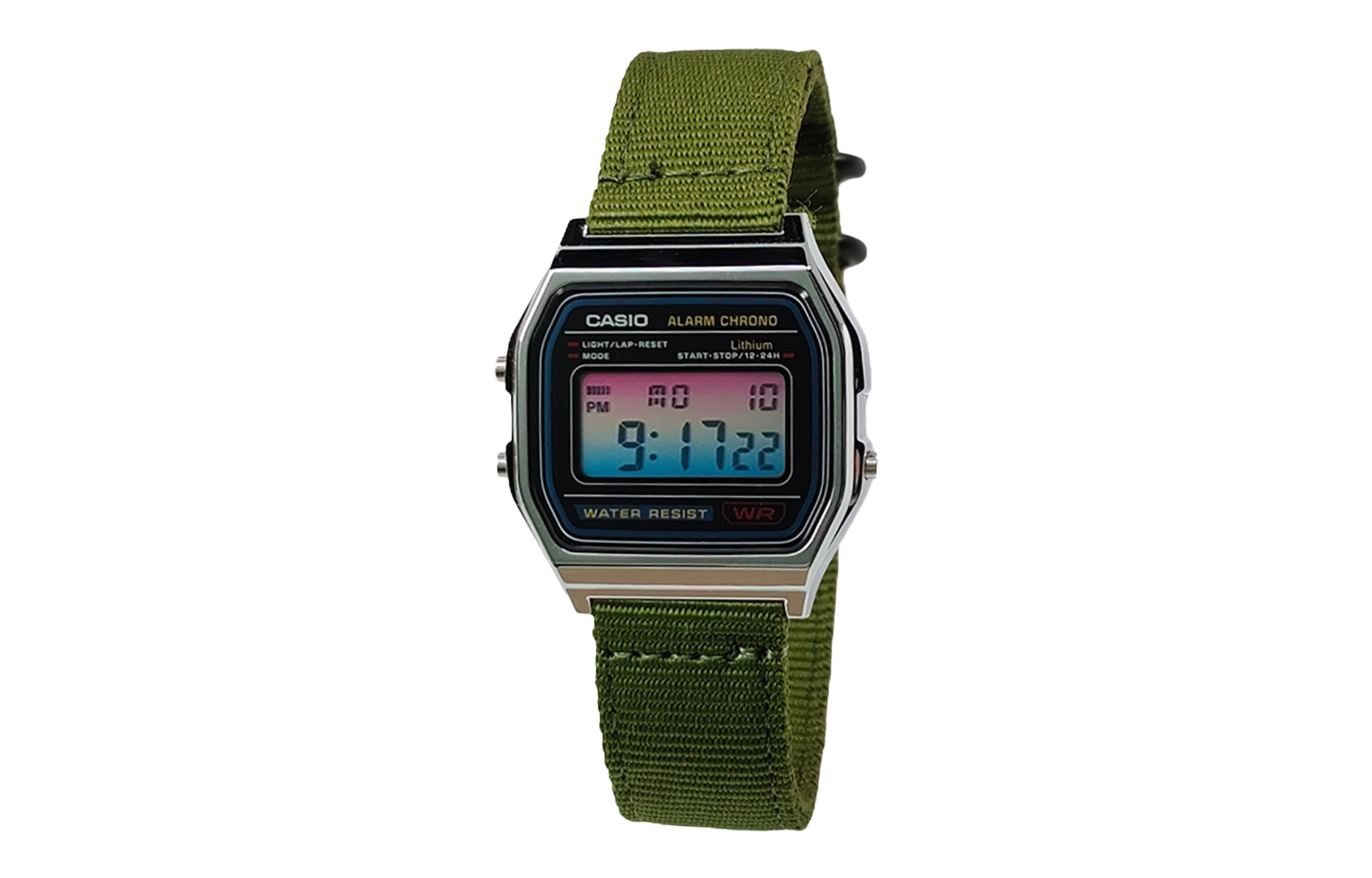 

CASIO Мужские часы Retrofit Series с кварцевым механизмом и нейлоновым ремешком, черный циферблат