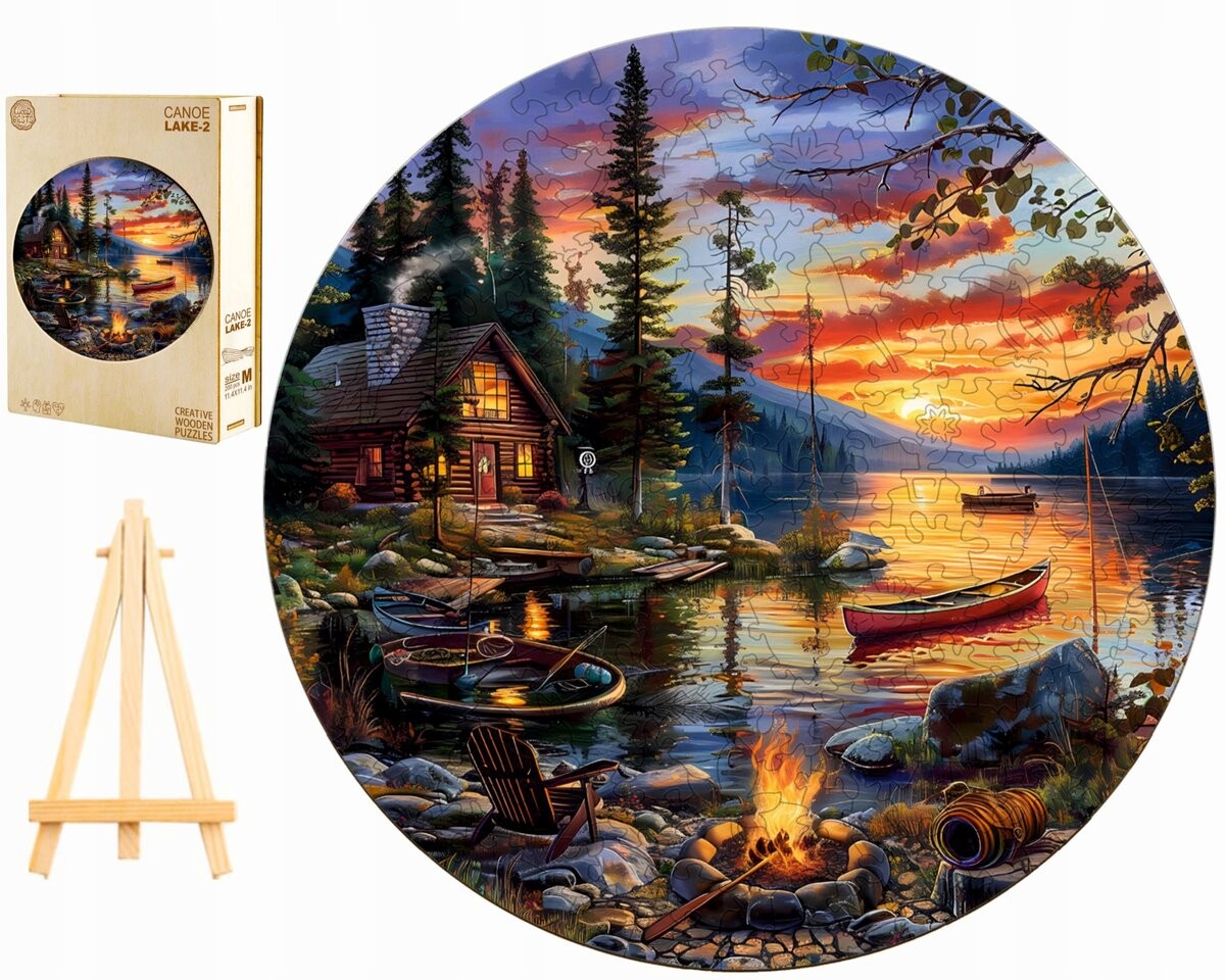 

Большой Деревянный Пазл 300 Деталей Дом У Озера В Деревянной Коробке Pasjo24