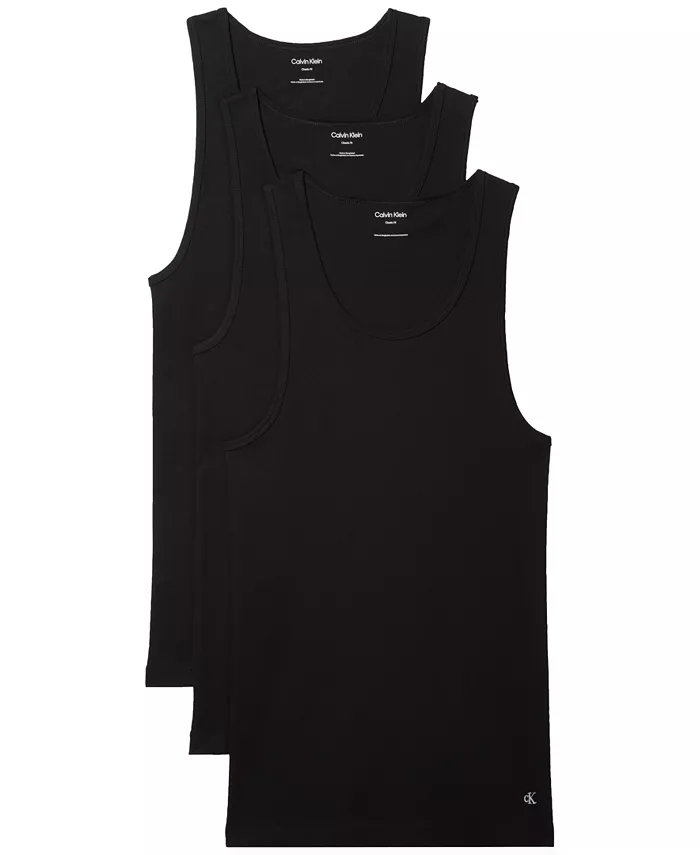 

Мужские классические майки из хлопка, 3 шт Calvin Klein, черный