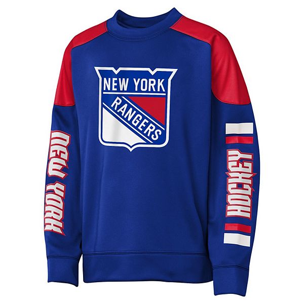 Свитшот с именем и номером Youth Mika Zibanejad New York Rangers синий Outerstuff — фото 3