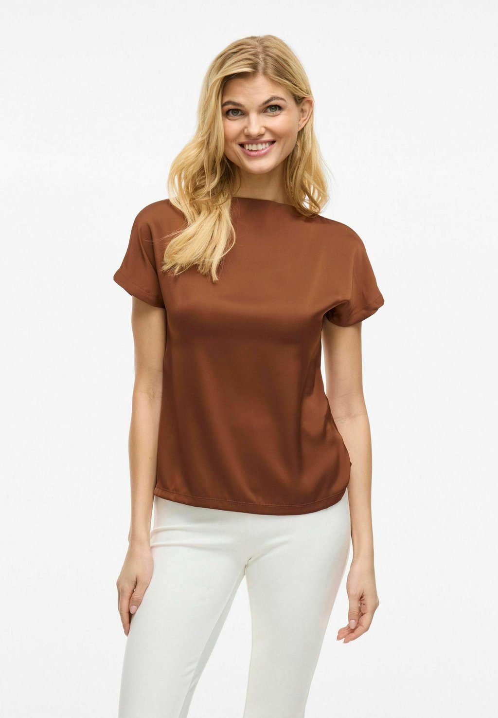 

Блуза VIELLETTE WATERFALL - Basic T-shirt VILA, коричневый