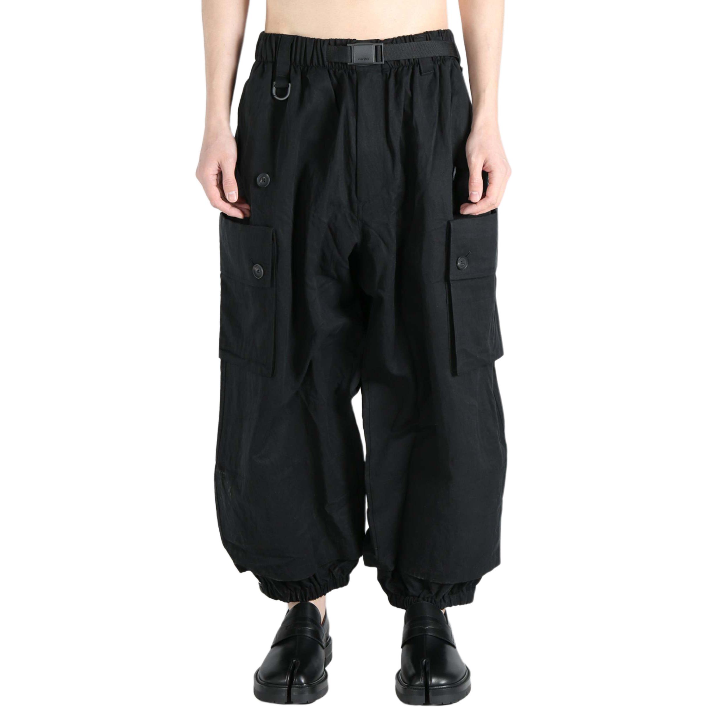 

Adidas Y 3 потертые твиловые карго-брюки Y-3, черный