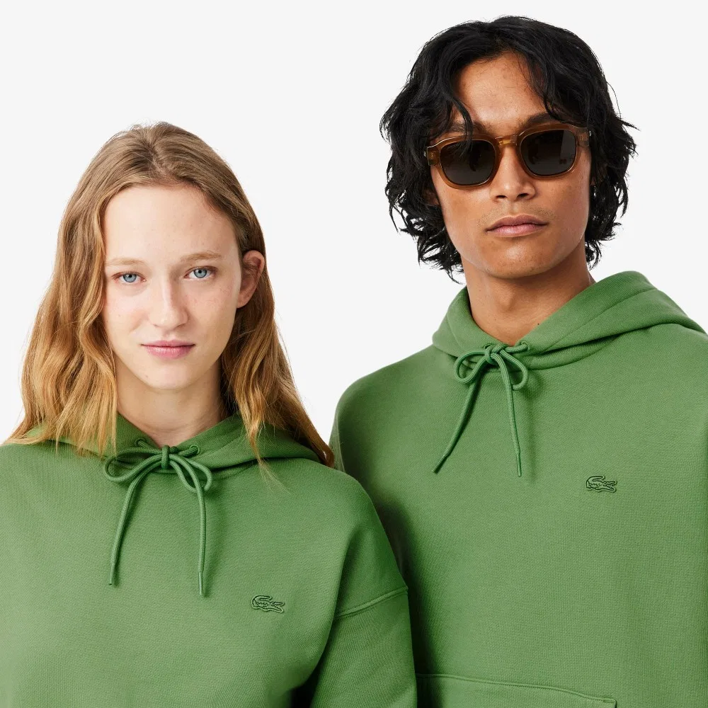 Мужской зелёный худи Croc Signature Loose Fit от Lacoste — фото 2