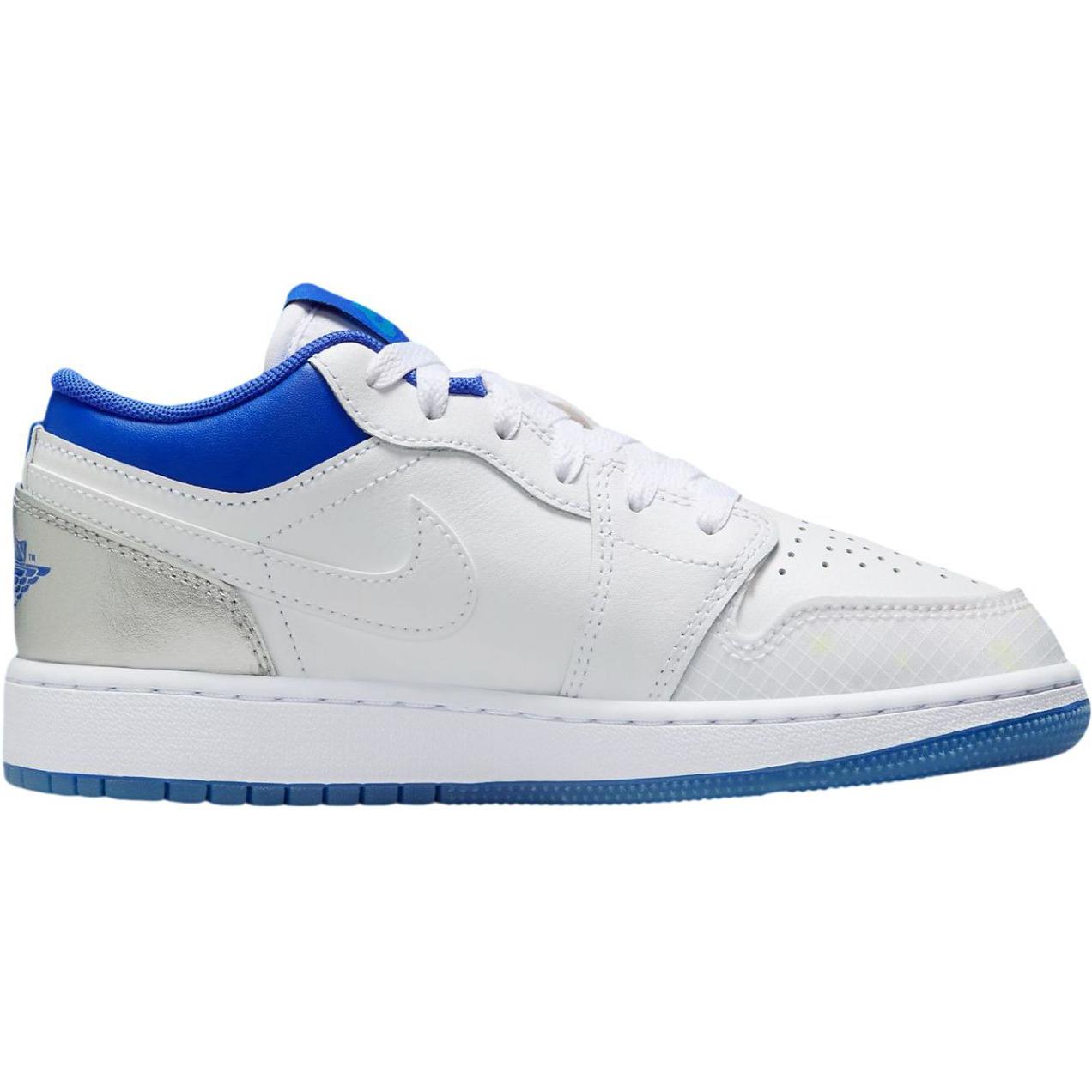 Jordan Air 1 устойчивые к истиранию низкие детские скейтбординг кроссовки White — фото 3