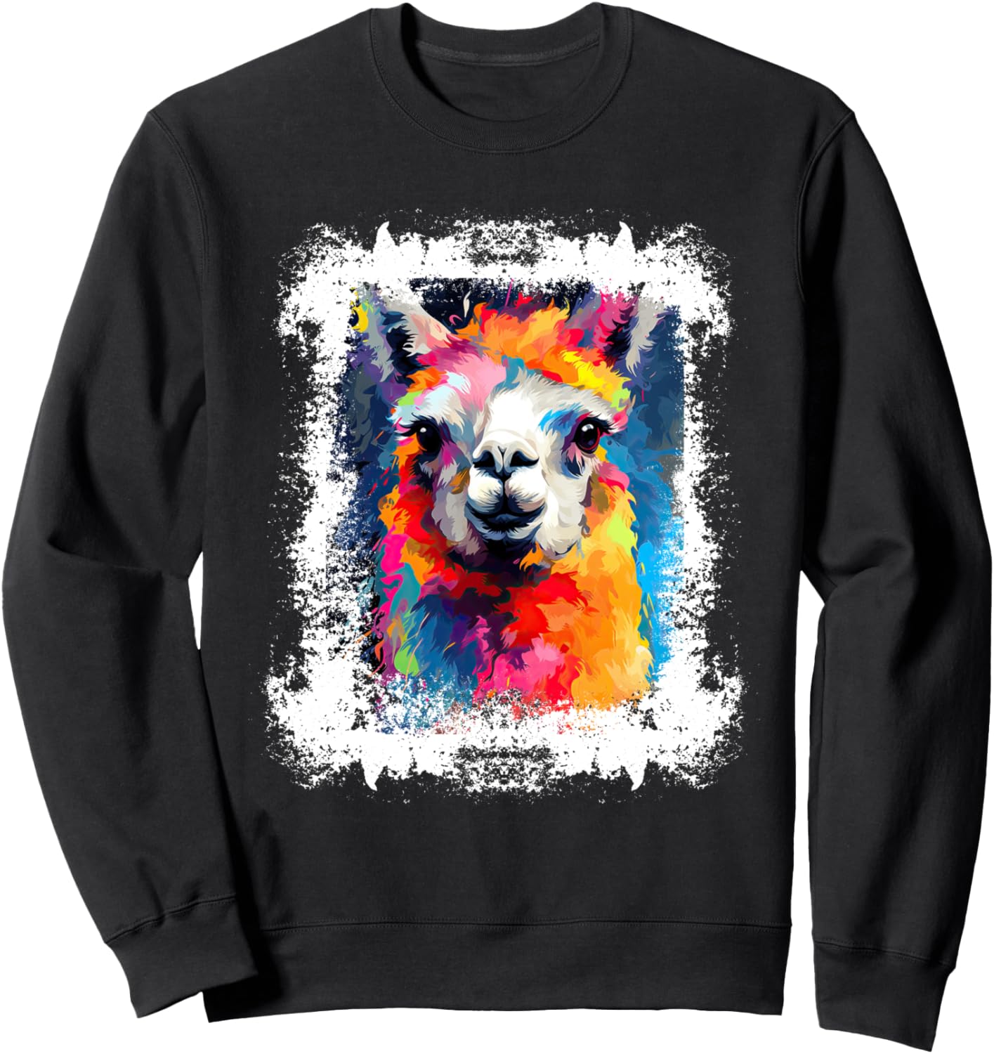 

Толстовка с изображением милой ламы и портретом альпаки, выполненным маслом Oil Print Animals, черный
