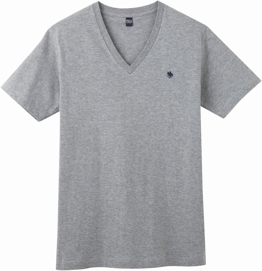 

Мужская стандартная футболка-поло GUNZE с V-образным вырезом, серый