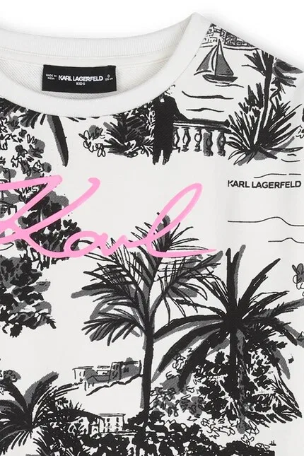 Платье детское из хлопка Karl Lagerfeld, черный — фото 4
