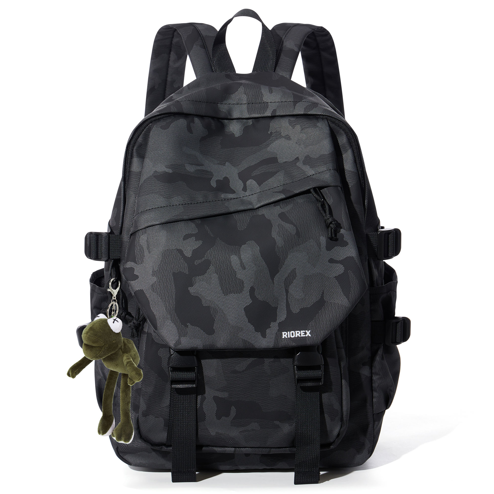

RIOREX Тканевый рюкзак для ноутбука унисекс разноцветный, Camouflage Black Upgraded (with Doll)
