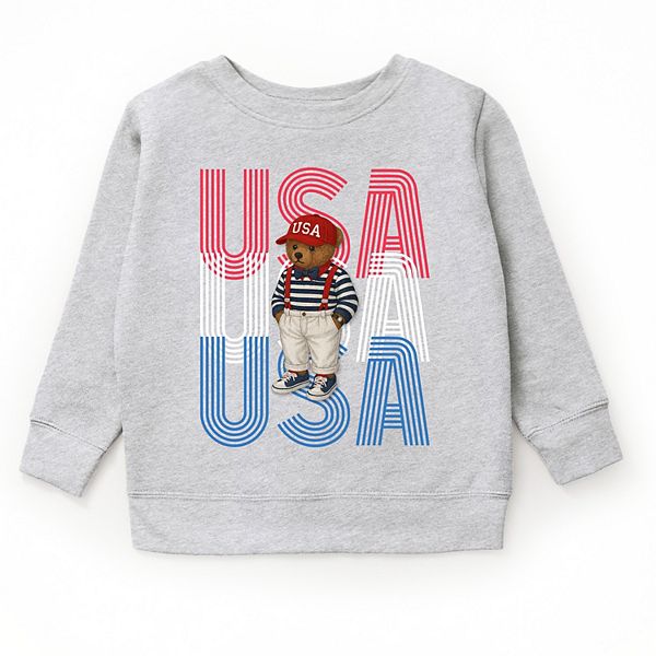 Графический свитшот с медведем Usa stacked bear The Juniper Shop, Navy — фото 2