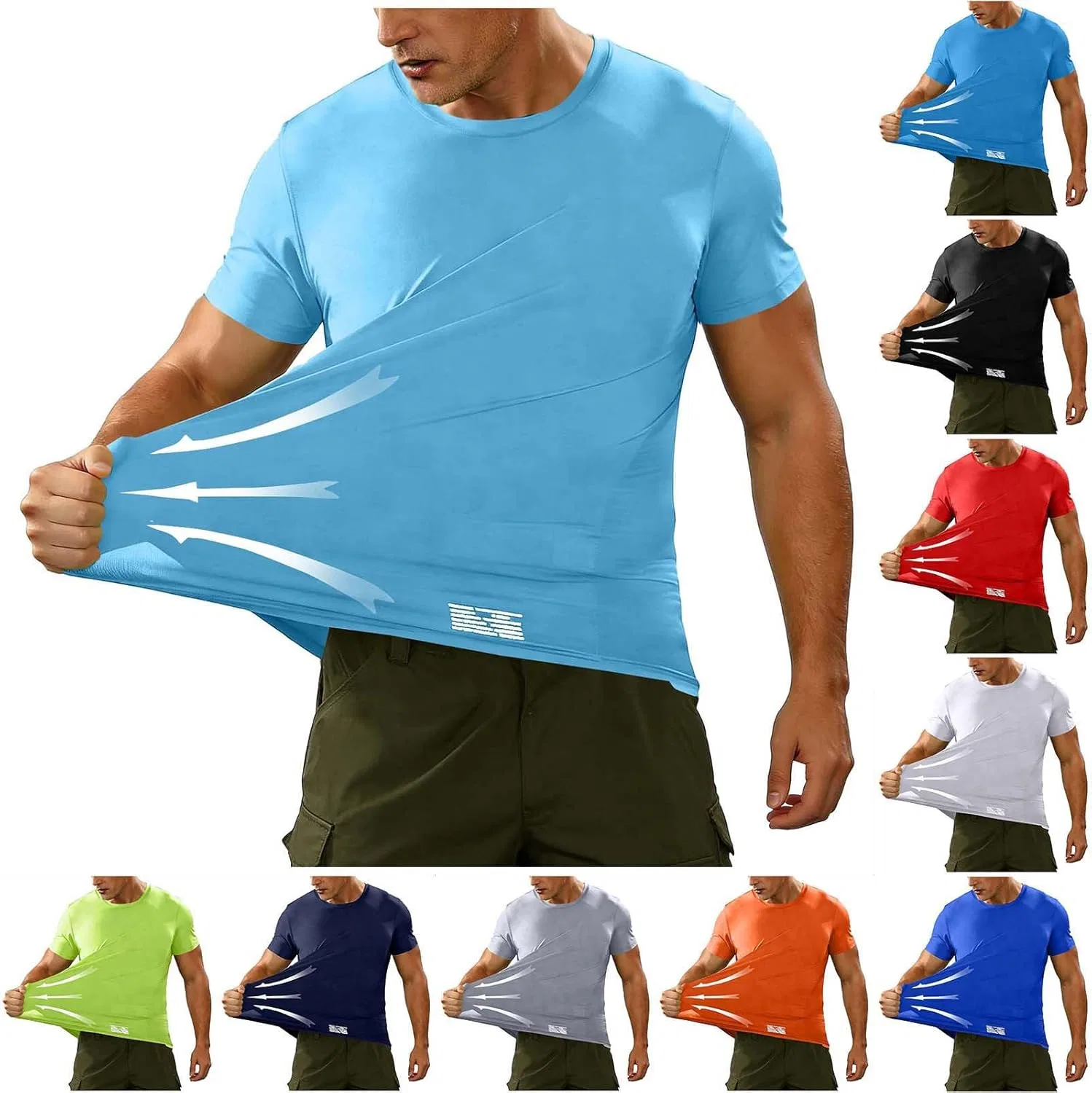 Футболка мужская спортивная, быстросохнущая, Generic, Light Blue