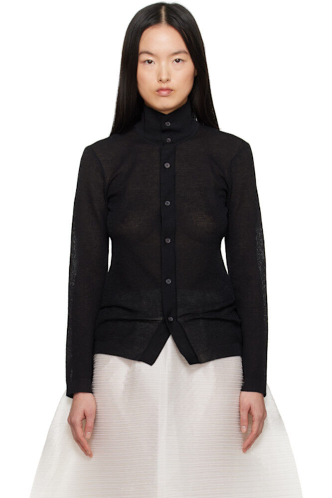 

Черная трикотажная рубашка ISSEY MIYAKE