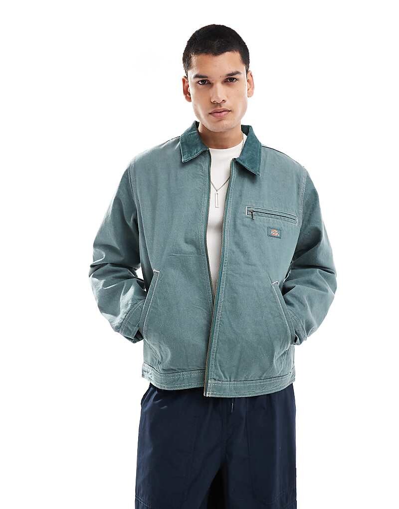

Dickies – темно-зеленая джинсовая куртка на подкладке с коричневыми вставками