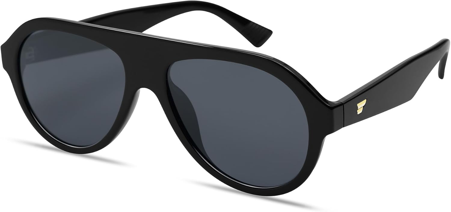 

Солнцезащитные очки-авиаторы VANLINKER в стиле ретро для мужчин и женщин, модные, в винтажном стиле 70-х, с пластиковой оправой, модель VL9750, C1-polarized Grey Lens/ Black Frame