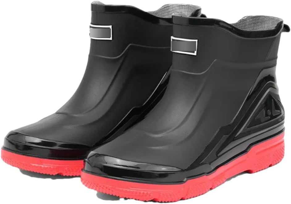 

Мужские рыбацкие ботинки Wjnvfioo для активного отдыха, нескользящие, легкие походные ботинки, дождевые сапоги Shaxi, прочные водонепроницаемые резиновые ботинки, красный