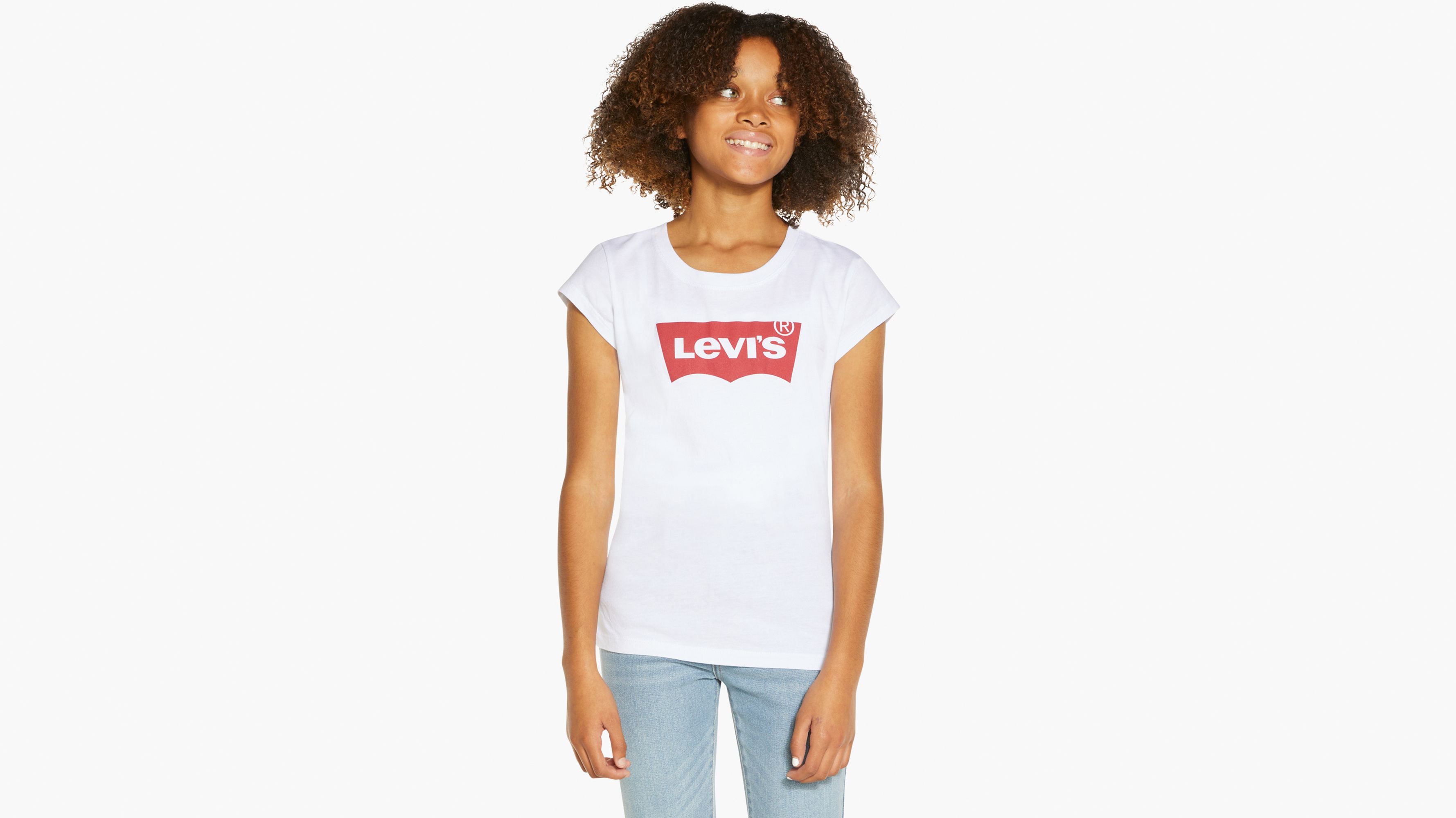 

Футболка с логотипом Levi's для больших девочек S-XL, цвет White