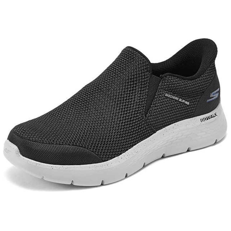 Слипоны Skechers мужские черно-белые низкие — фото 2