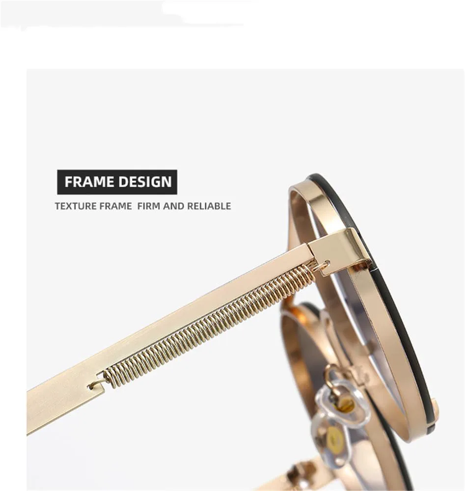 

Солнцезащитные очки UV400 - круглые, в стиле панк, с металлическим градиентом, для женщин и мужчин, для бега и занятий спортом на открытом воздухе generic, Gun Blue