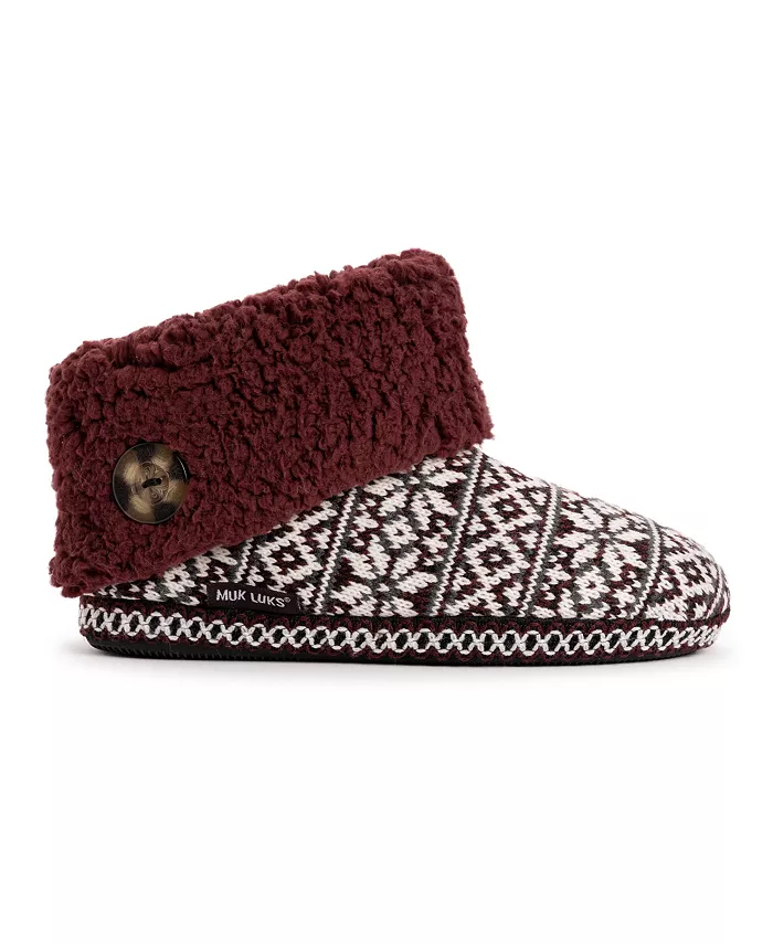 Женские тапочки-угги Melinda Cuff Muk Luks, красный — фото 3