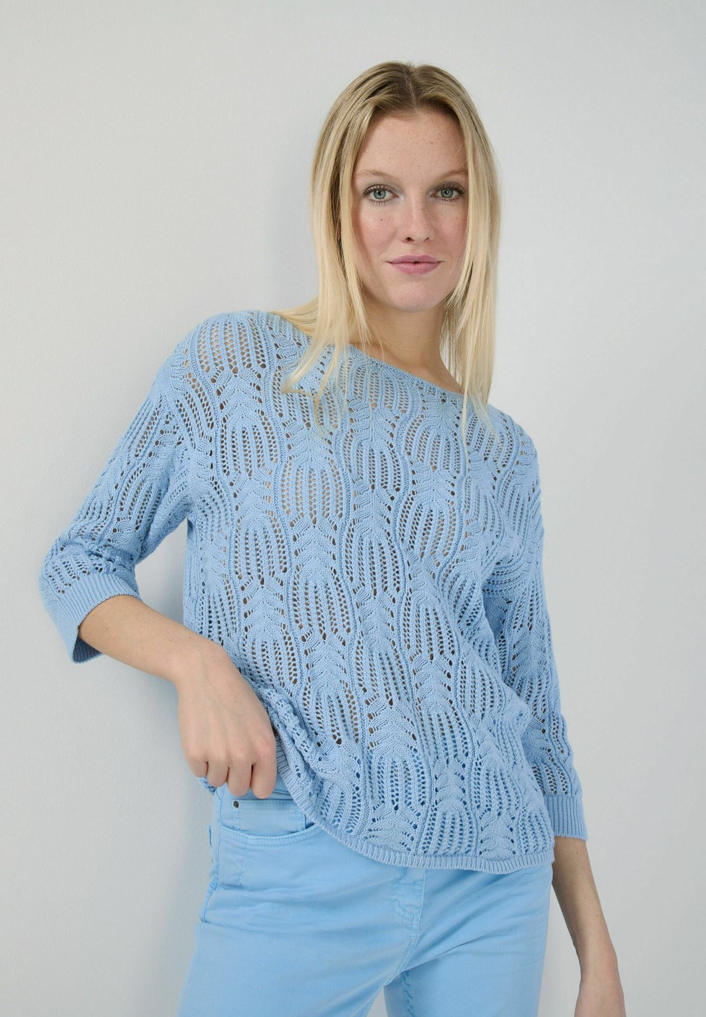 

Джемпер WITH AJOUR 3/4 SLEEVE More & More, светло-голубой