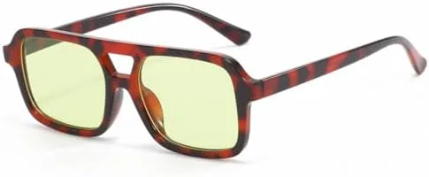 

Новые солнцезащитные очки Bars 2025 года в стиле ретро, ​​модные, для активного отдыха, езды на велосипеде, с защитой от УФ-излучения, женские WQFFQWK, Leopard Yellow