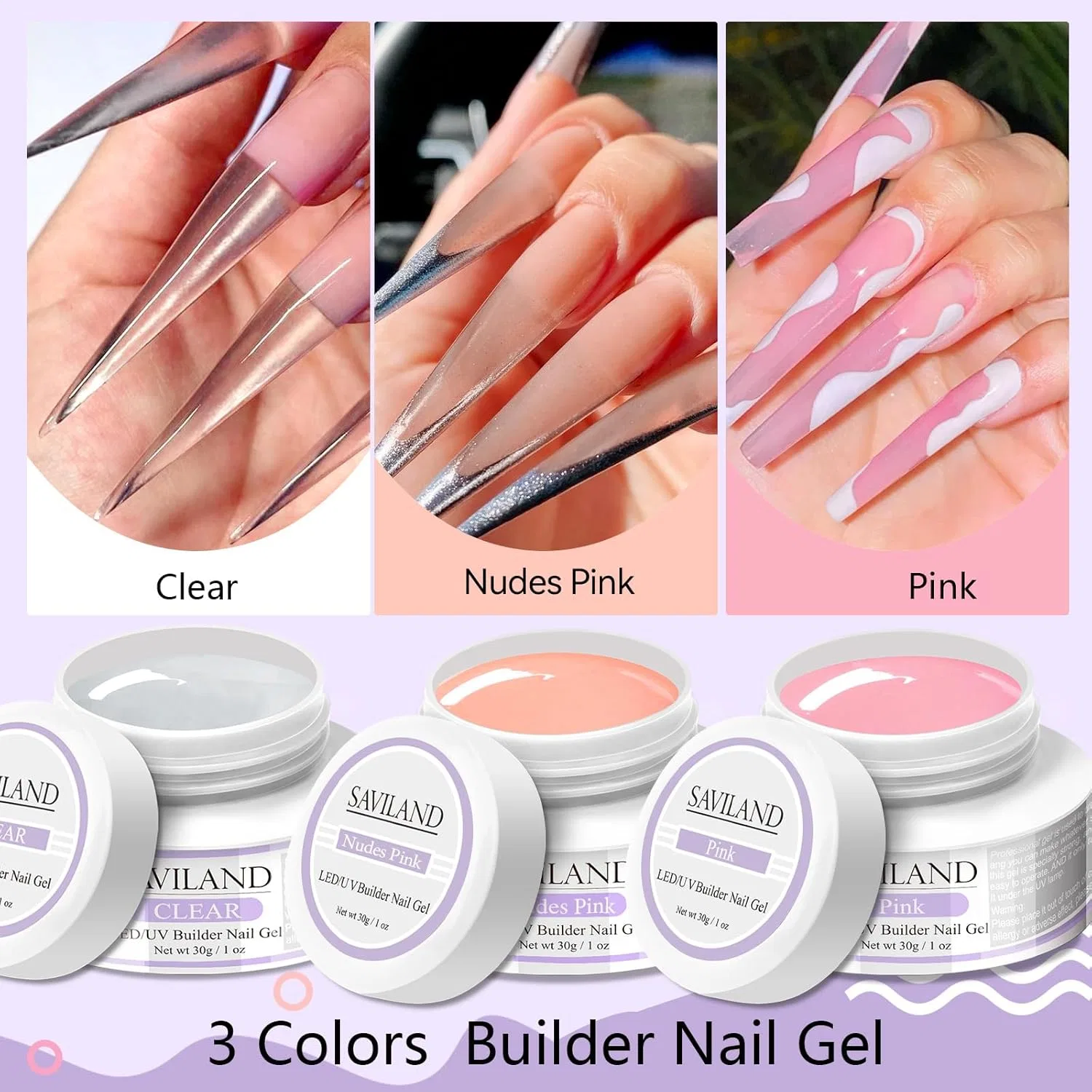 Набор для наращивания ногтей «Builder Nail Gels Kit» от Saviland Saviland — фото 3