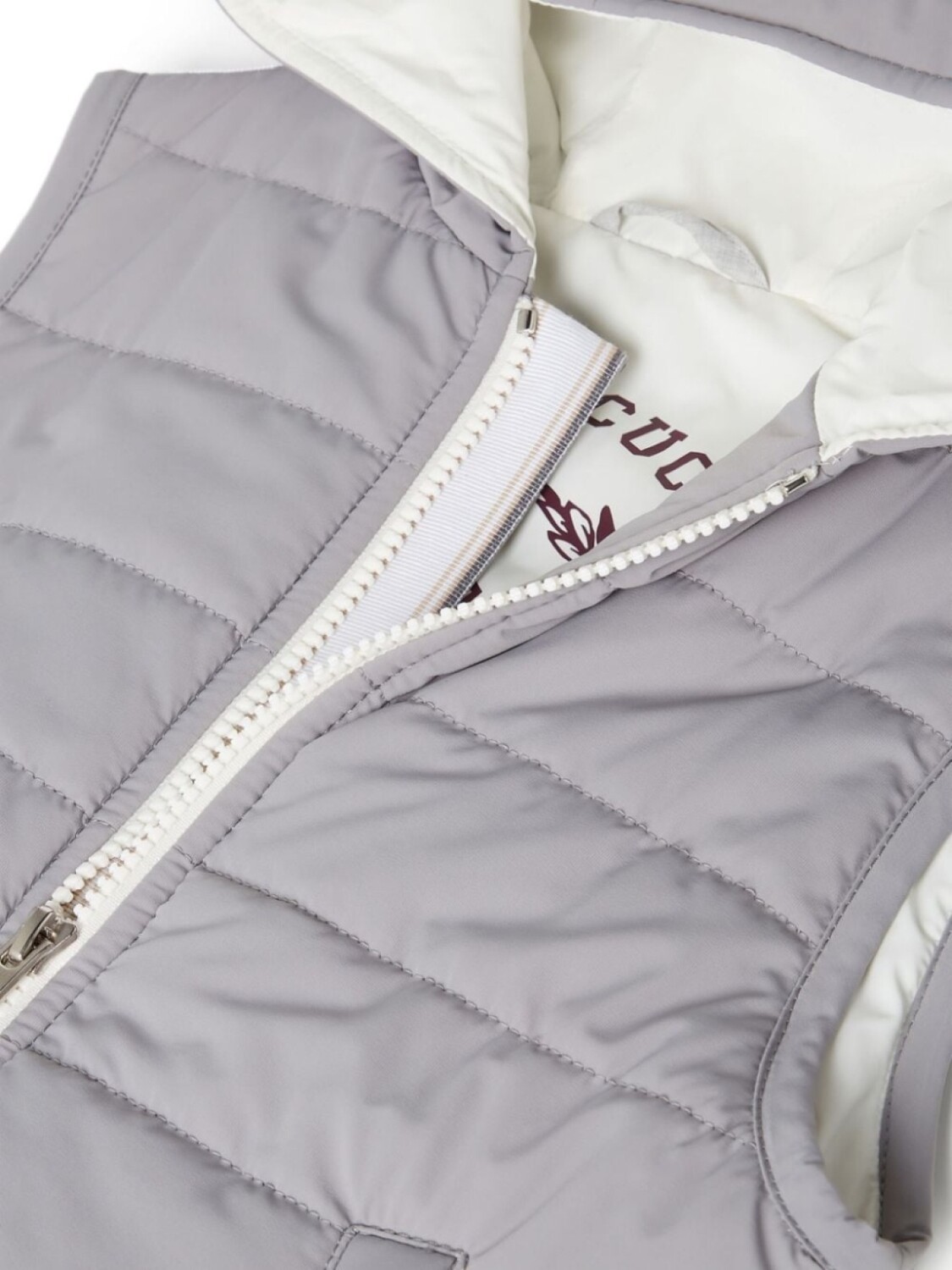 Brunello Cucinelli Kids стеганый жилет на молнии, серый — фото 3