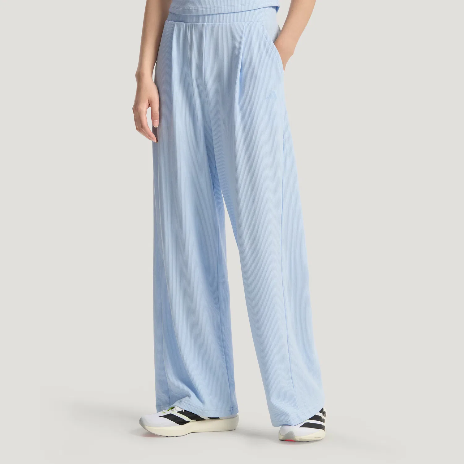 Брюки спортивные женские SOFT LUX WIDE Knitted Adidas, Crystal Blue — фото 4