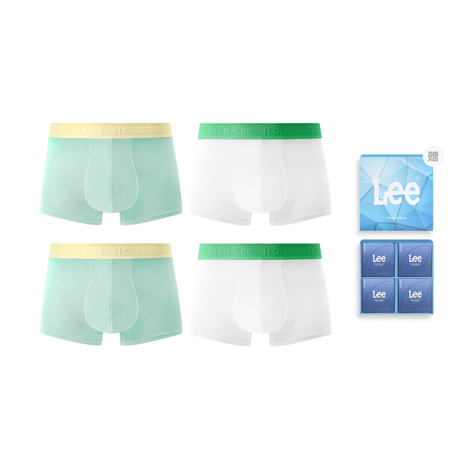 

Подарочные боксы Galaxy Underwear для мужчин, набор из 4 штук Lee, светло-зеленый