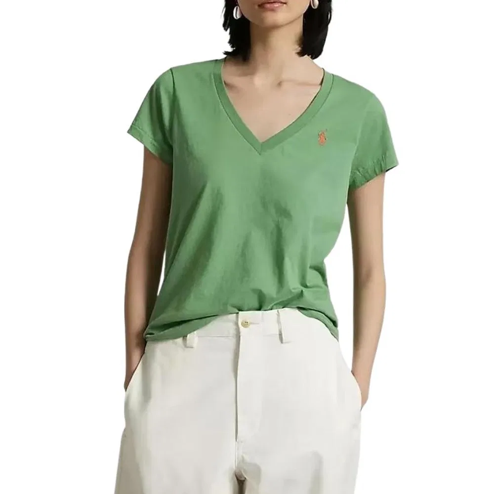 Футболка Regular Sleeve Polo Ralph Lauren зеленая — фото 4
