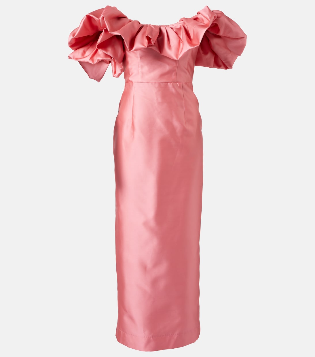 

Платье с открытыми плечами и оборками Alémais, розовый