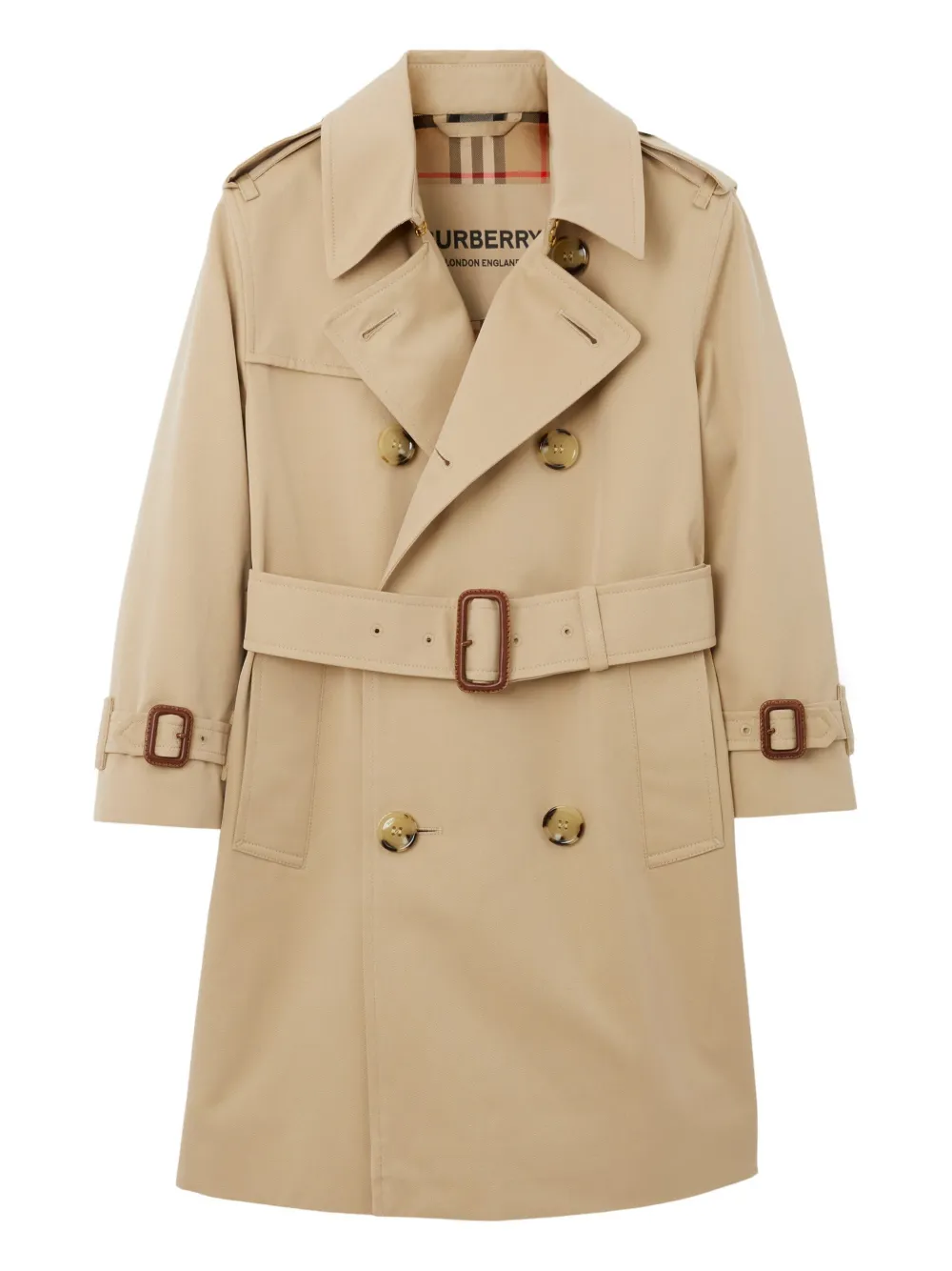 

Габардиновый тренч BURBERRY KIDS, нейтральный