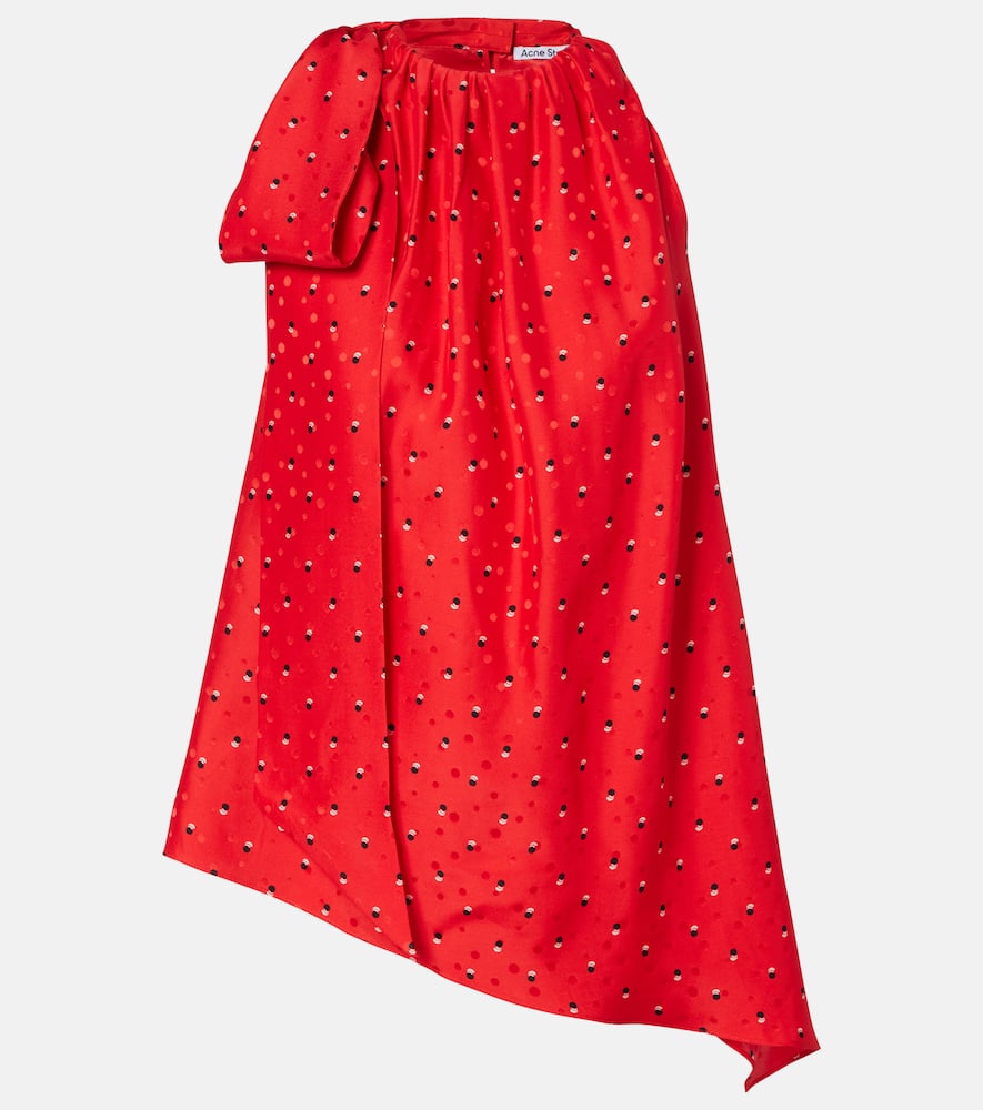 

Асимметричный шелковый топ с принтом Sombana Acne Studios