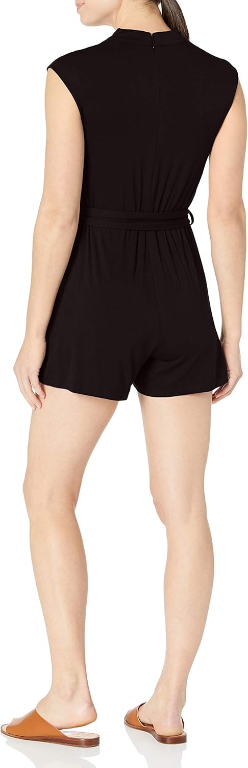 Женский комбинезон Calvin Klein с V-образным вырезом и поясом-кушаком, Black — фото 2