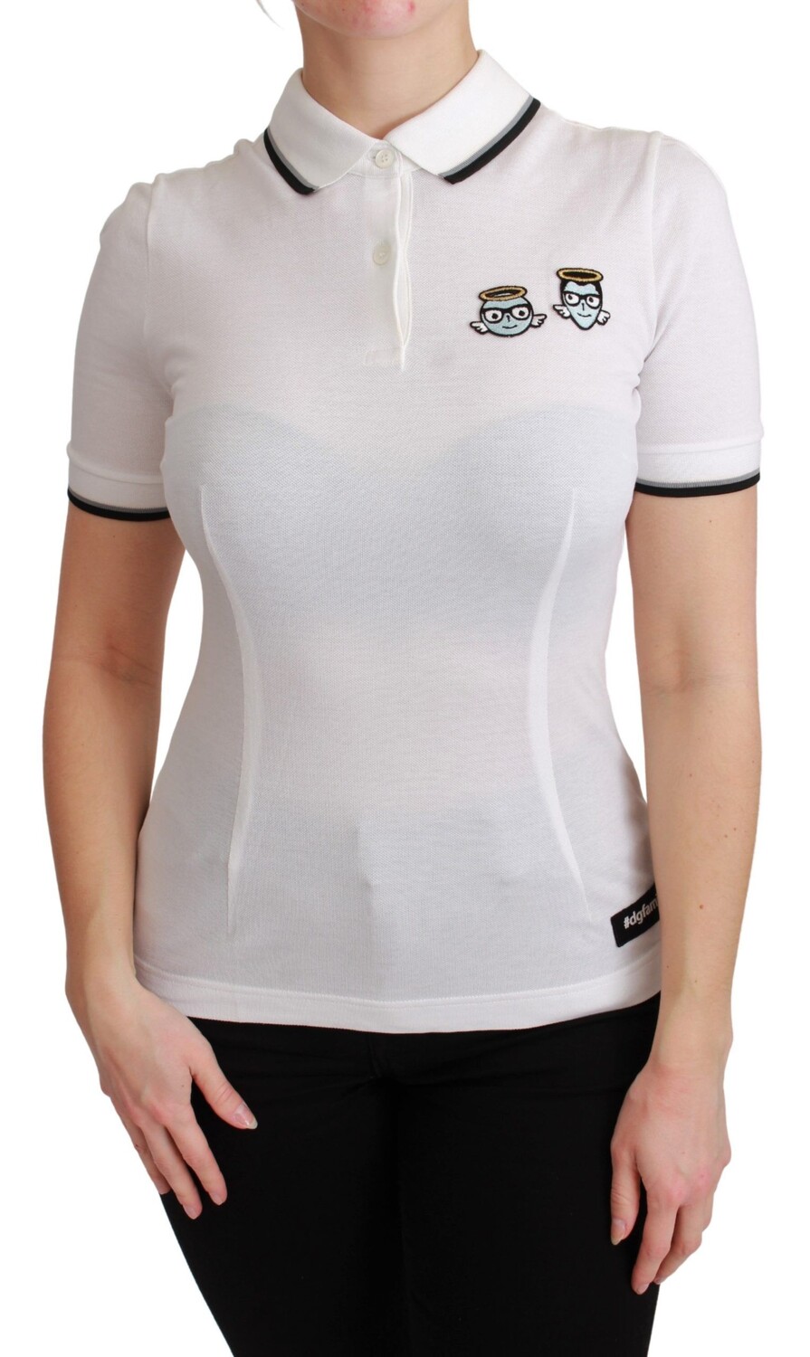 

Футболка с вышивкой Chic Polo Angel Dolce & Gabbana, белый